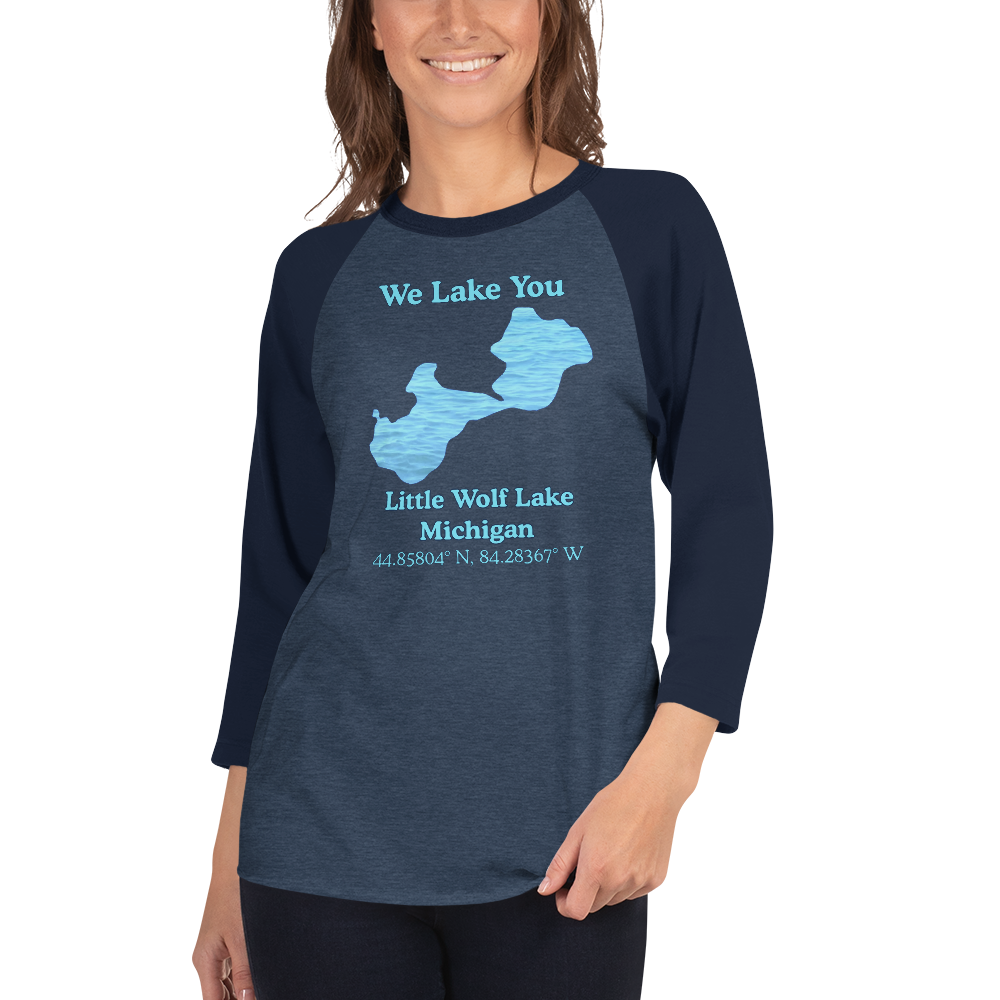 Little Wolf Lake Raglan 3/4 Sleeve Unisex T-shirt