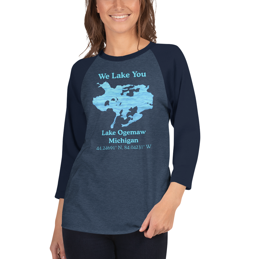 Lake Ogemaw Raglan 3/4 Sleeve Unisex T-shirt