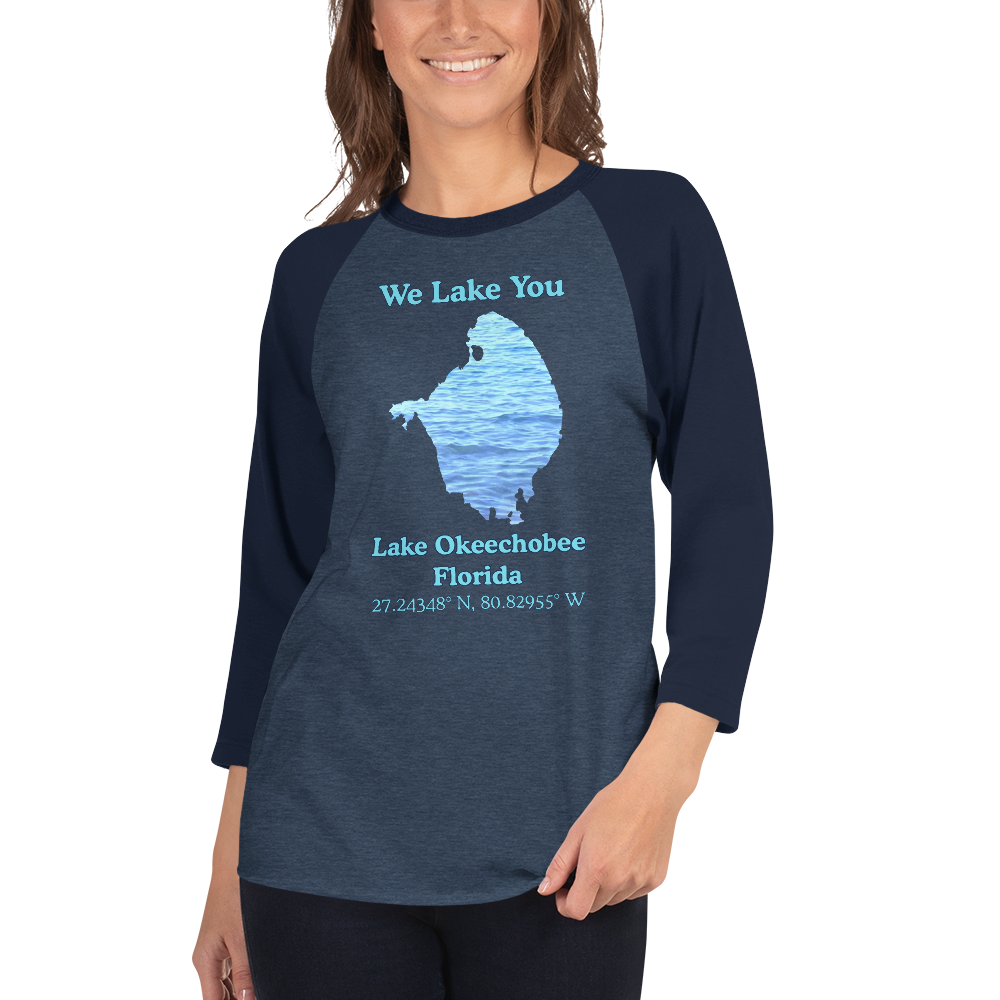 Lake Okeechobee Raglan 3/4 Sleeve Unisex T-shirt