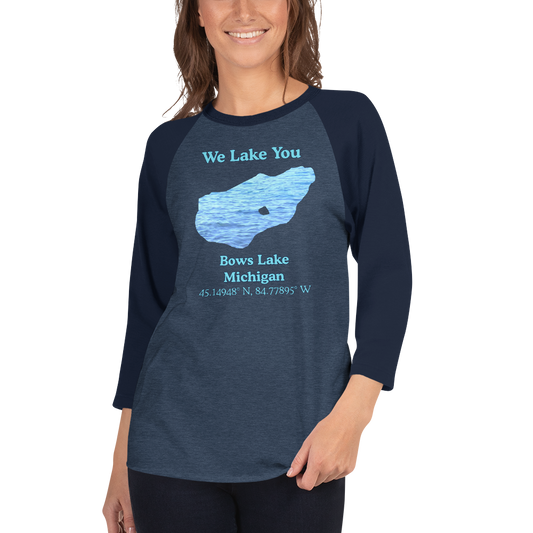 Bows Lake Raglan 3/4 Sleeve Unisex T-shirt