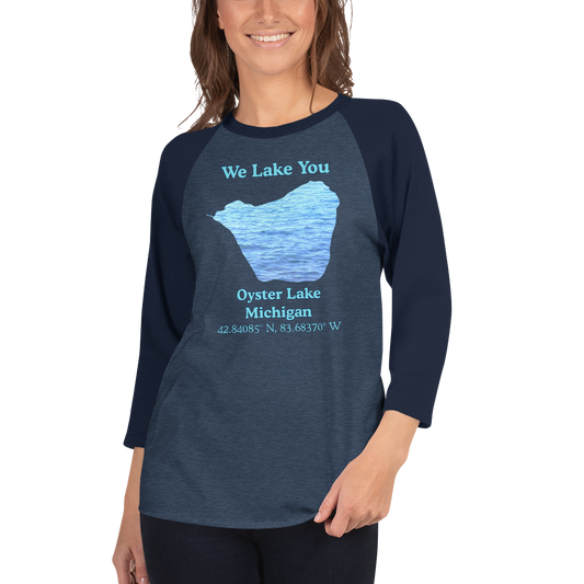 Oyster Lake Raglan 3/4 Sleeve Unisex T-shirt