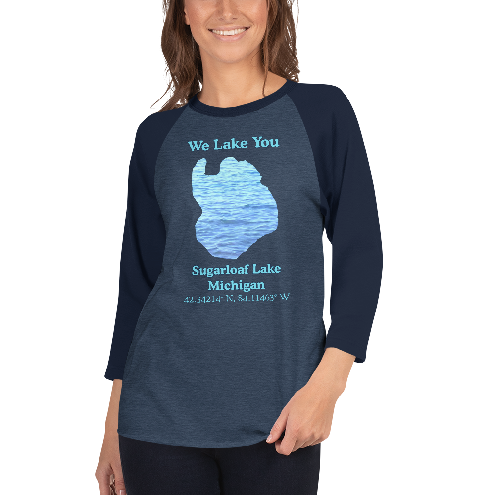 Sugarloaf Lake Raglan 3/4 Sleeve Unisex T-shirt