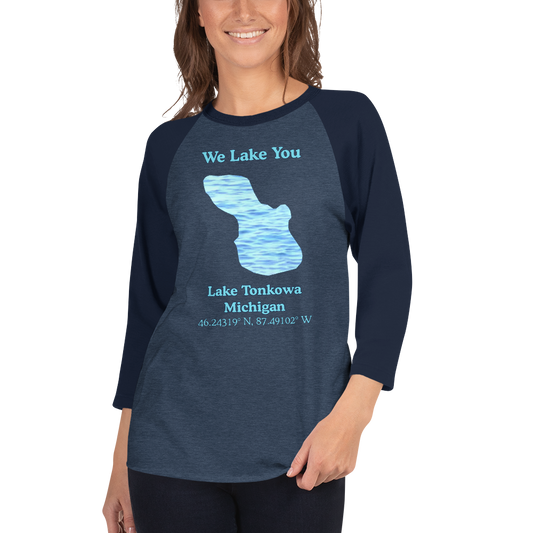 Lake Tonkowa Raglan 3/4 Sleeve Unisex T-shirt