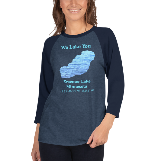 Kraemer Lake Raglan 3/4 Sleeve Unisex T-shirt
