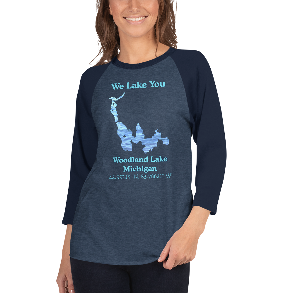 Woodland Lake Raglan 3/4 Sleeve Unisex T-shirt