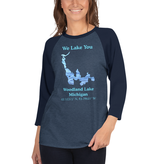 Woodland Lake Raglan 3/4 Sleeve Unisex T-shirt