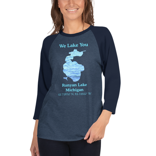 Runyan Lake Raglan 3/4 Sleeve Unisex T-shirt