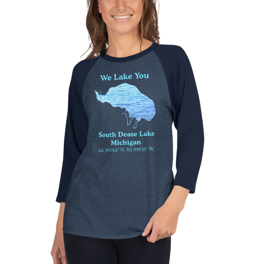 South Dease Lake Raglan 3/4 Sleeve Unisex T-shirt