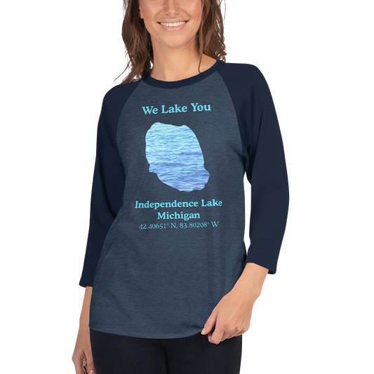 Independence Lake Raglan 3/4 Sleeve Unisex T-shirt