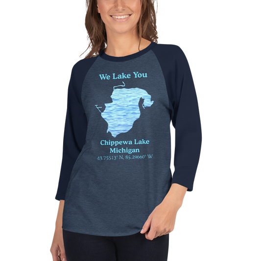 Chippewa Lake Raglan 3/4 Sleeve Unisex T-shirt