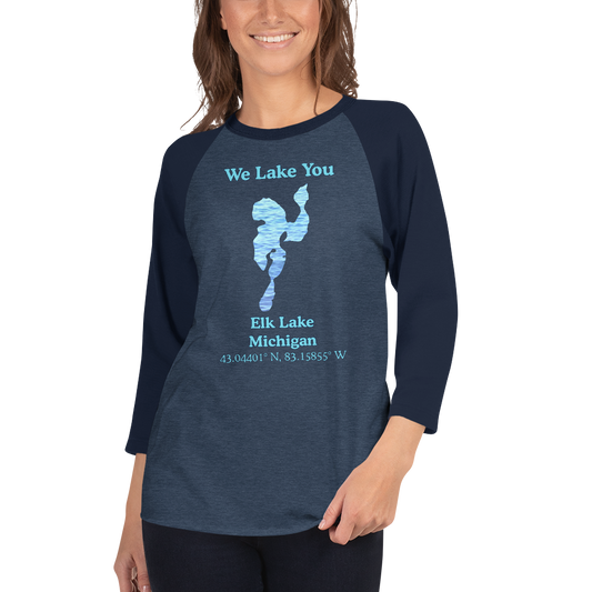 Elk Lake Raglan 3/4 Sleeve Unisex T-shirt