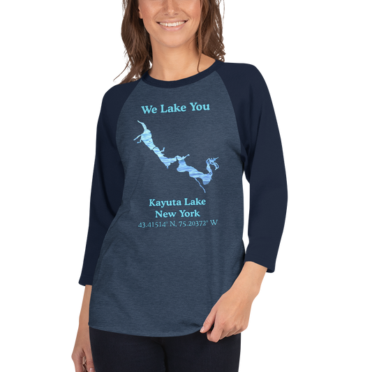 Kayuta Lake Raglan 3/4 Sleeve Unisex T-shirt