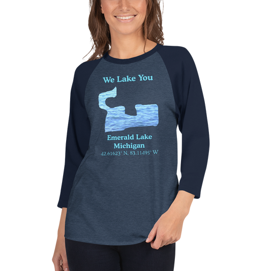 Emerald Lake Raglan 3/4 Sleeve Unisex T-shirt