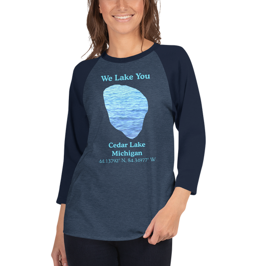 Cedar Lake Raglan 3/4 Sleeve Unisex T-shirt