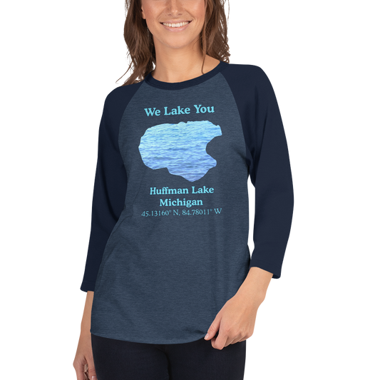 Huffman Lake Raglan 3/4 Sleeve Unisex T-shirt