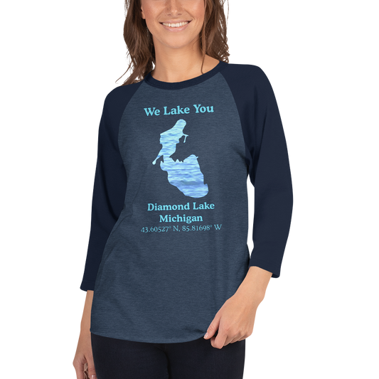 Diamond Lake Raglan 3/4 Sleeve Unisex T-shirt