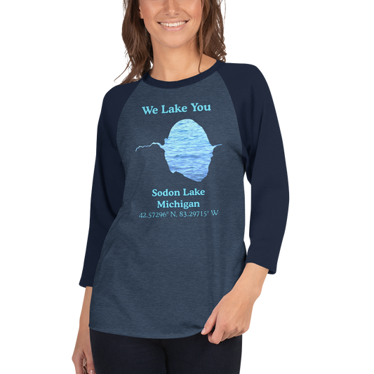 Sodon Lake Raglan 3/4 Sleeve Unisex T-shirt