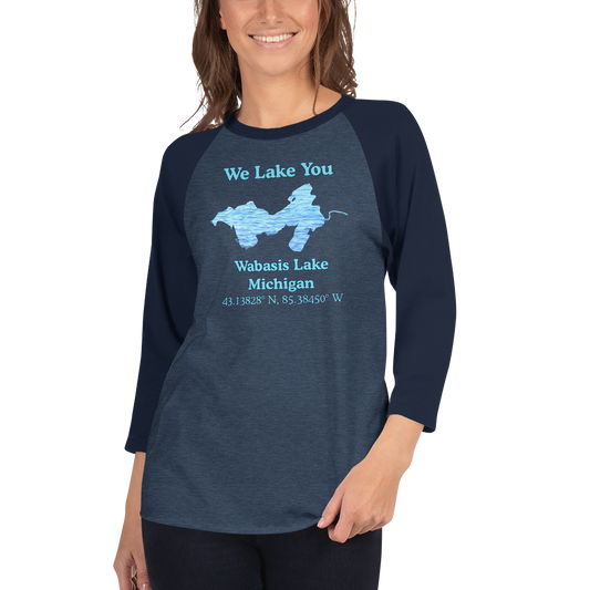 Wabasis Lake Raglan 3/4 Sleeve Unisex T-shirt