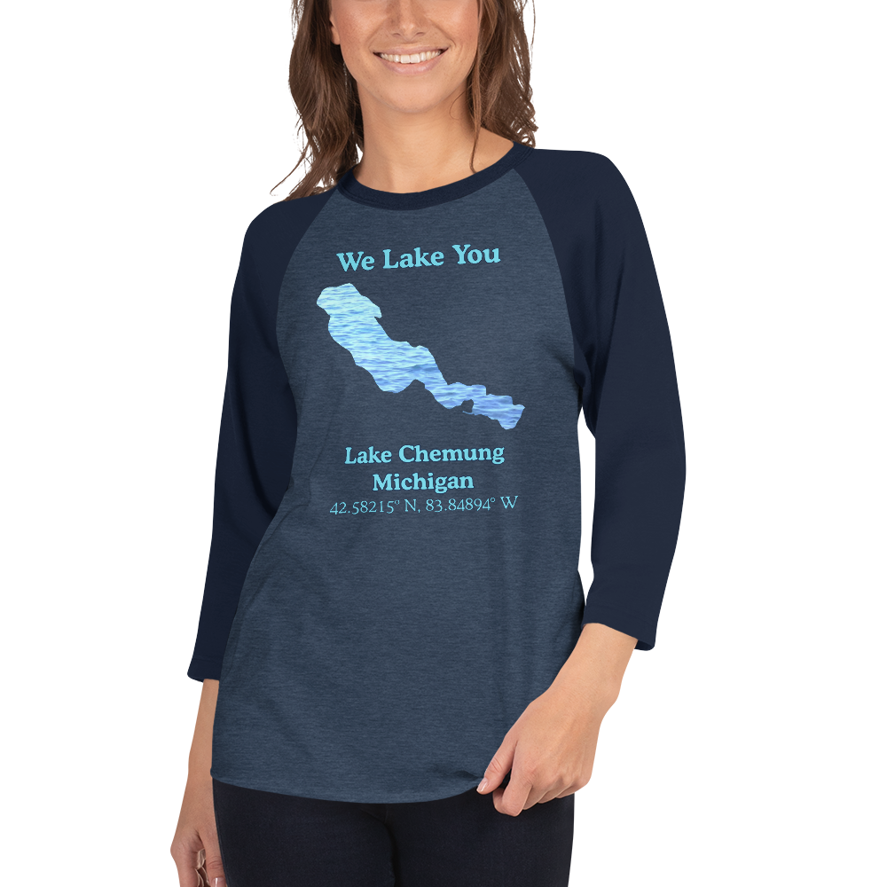 Lake Chemung Raglan 3/4 Sleeve Unisex T-shirt
