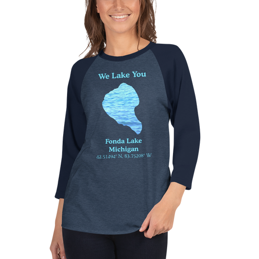 Fonda Lake Raglan 3/4 Sleeve Unisex T-shirt