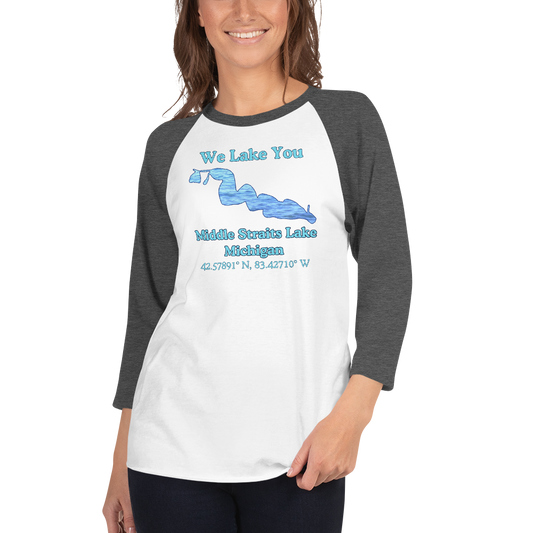 Middle Straits Lake Raglan 3/4 Sleeve Unisex T-shirt