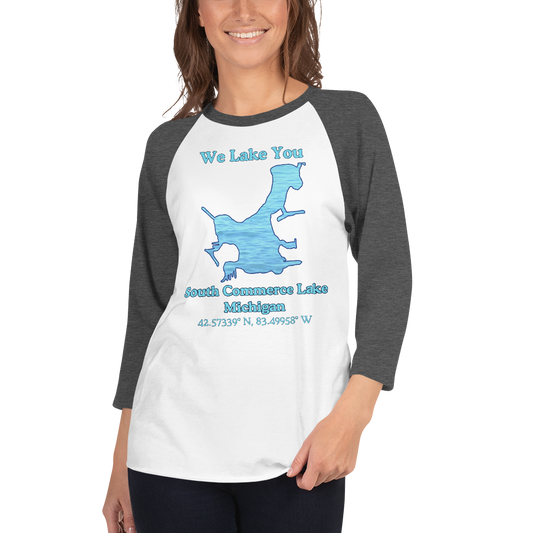 South Commerce Lake Raglan 3/4 Sleeve Unisex T-shirt