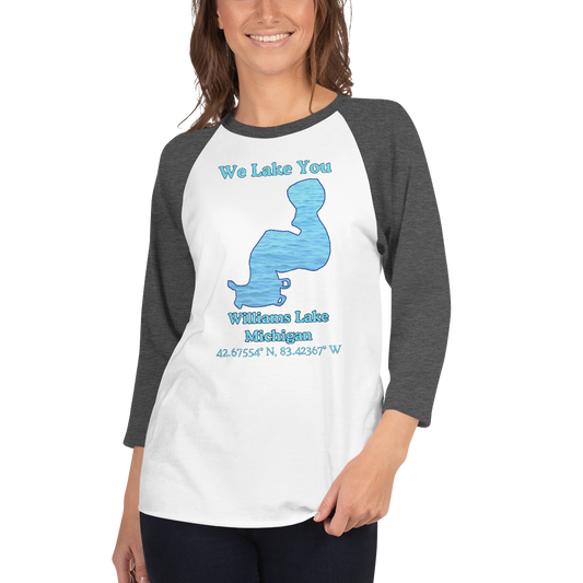 Williams Lake Raglan 3/4 Sleeve Unisex T-shirt