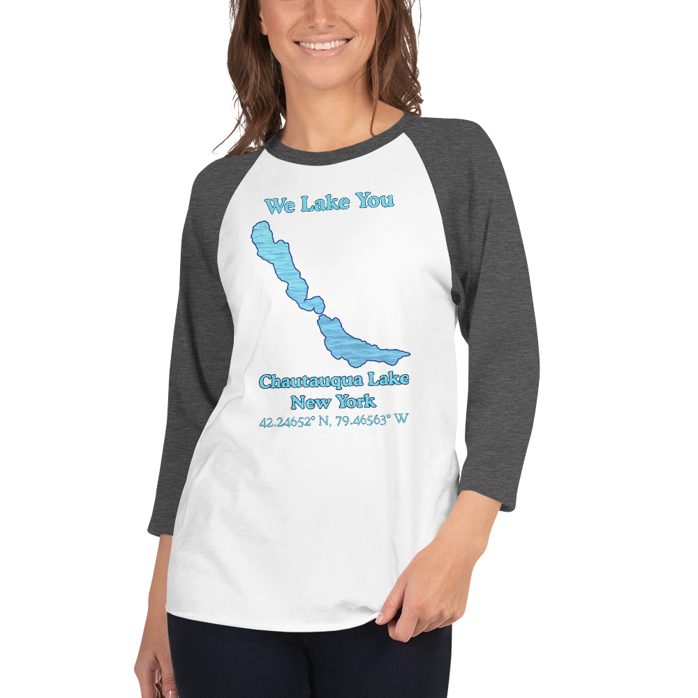 Chautauqua Lake Raglan 3/4 Sleeve Unisex T-shirt