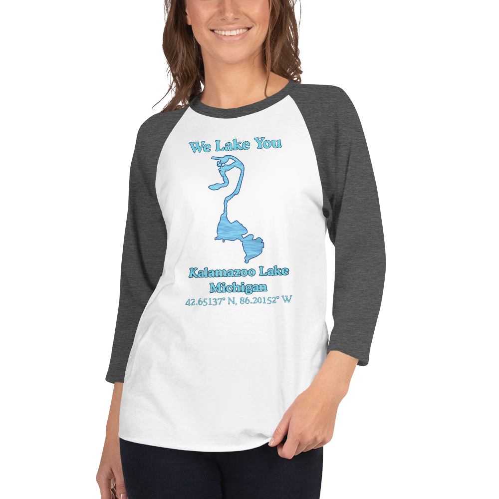 Kalamazoo Lake Raglan 3/4 Sleeve Unisex T-shirt