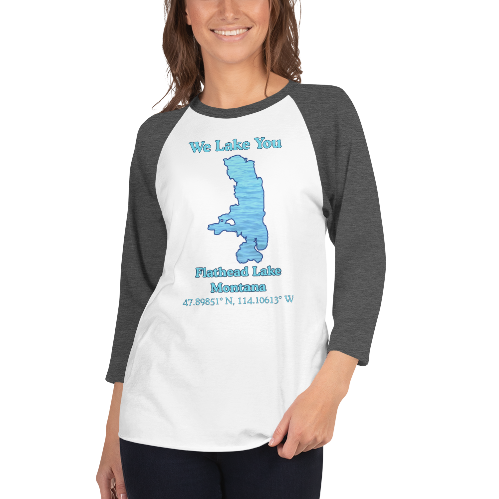 Flathead Lake Raglan 3/4 Sleeve Unisex T-shirt