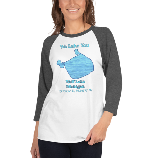 Wolf Lake Raglan 3/4 Sleeve Unisex T-shirt