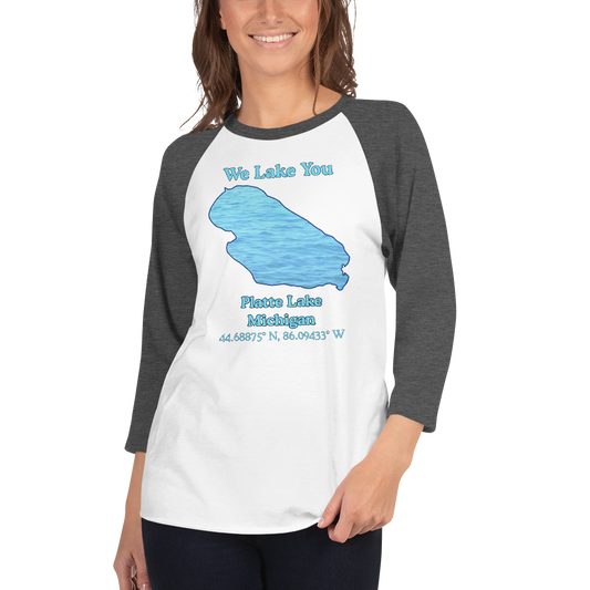 Platte Lake Raglan 3/4 Sleeve Unisex T-shirt