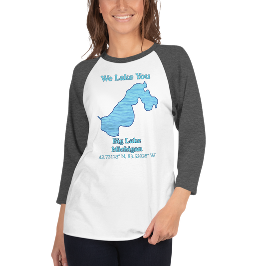 Big Lake Raglan 3/4 Sleeve Unisex T-shirt