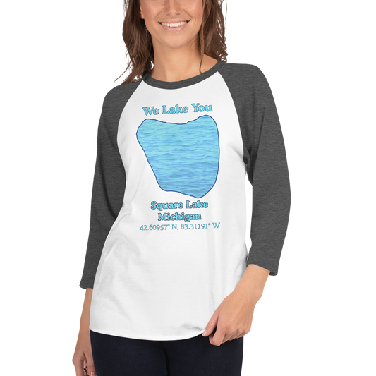 Square Lake Raglan 3/4 Sleeve Unisex T-shirt