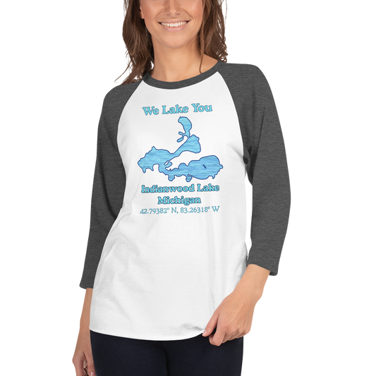 Indianwood Lake Raglan 3/4 Sleeve Unisex T-shirt