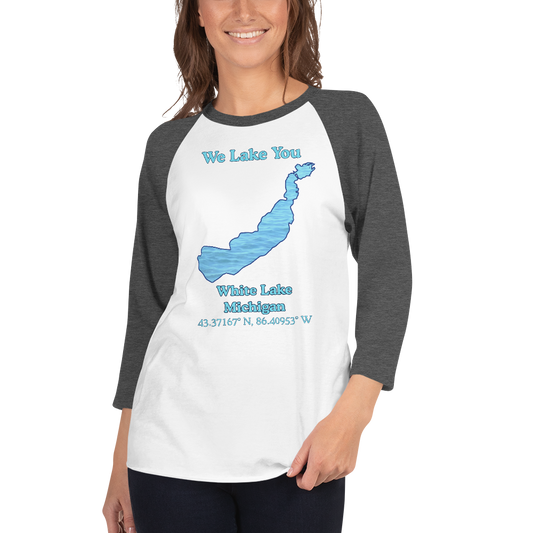 White Lake Raglan 3/4 Sleeve Unisex T-shirt
