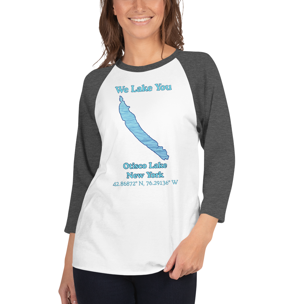 Otisco Lake Raglan 3/4 Sleeve Unisex T-shirt