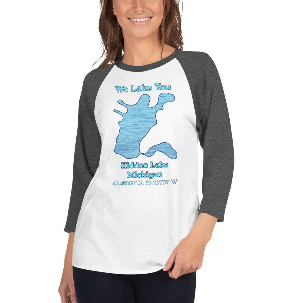 Hidden Lake Raglan 3/4 Sleeve Unisex T-shirt
