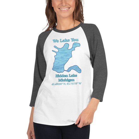 Hidden Lake Raglan 3/4 Sleeve Unisex T-shirt