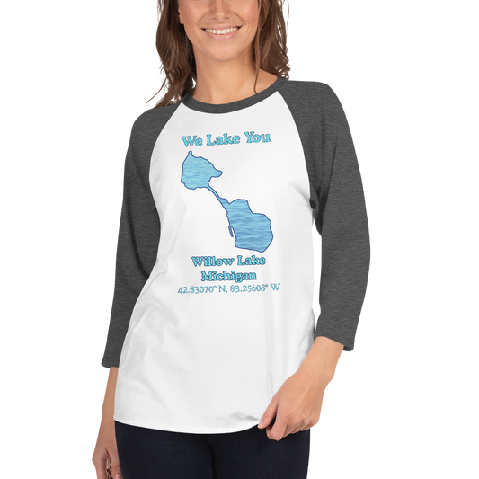 Willow Lake Raglan 3/4 Sleeve Unisex T-shirt