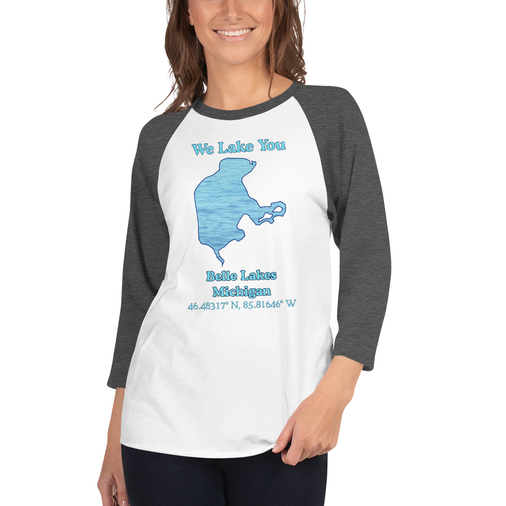 Belle Lakes Raglan 3/4 Sleeve Unisex T-shirt