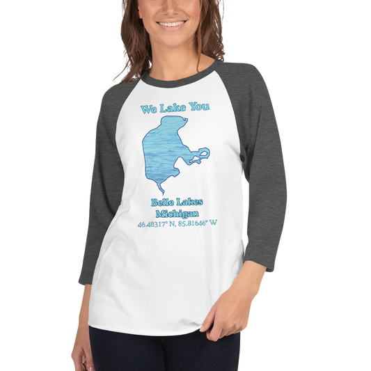 Belle Lakes Raglan 3/4 Sleeve Unisex T-shirt