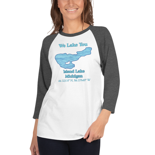 Island Lake Raglan 3/4 Sleeve Unisex T-shirt
