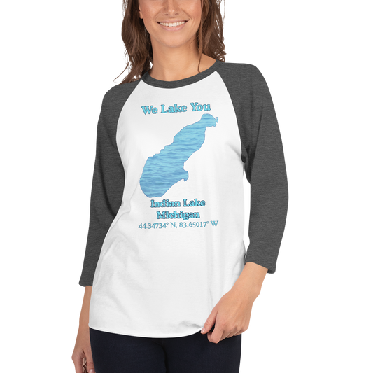 Indian Lake Raglan 3/4 Sleeve Unisex T-shirt