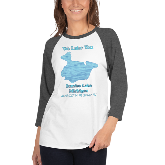 Sunrise Lake Raglan 3/4 Sleeve Unisex T-shirt
