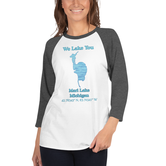 Marl Lake Raglan 3/4 Sleeve Unisex T-shirt