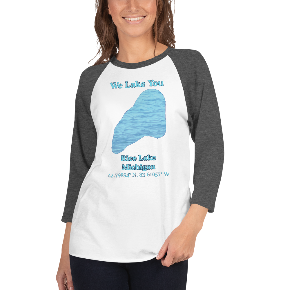 Rice Lake Raglan 3/4 Sleeve Unisex T-shirt