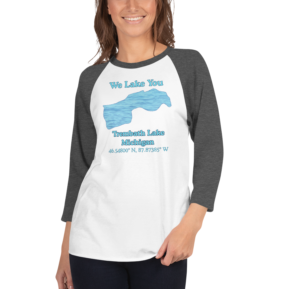 Trembath Lake Raglan 3/4 Sleeve Unisex T-shirt