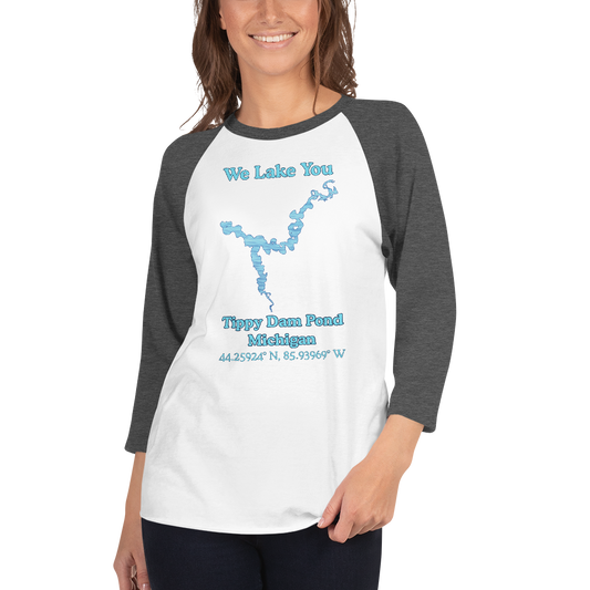 Tippy Dam Pond Raglan 3/4 Sleeve Unisex T-shirt
