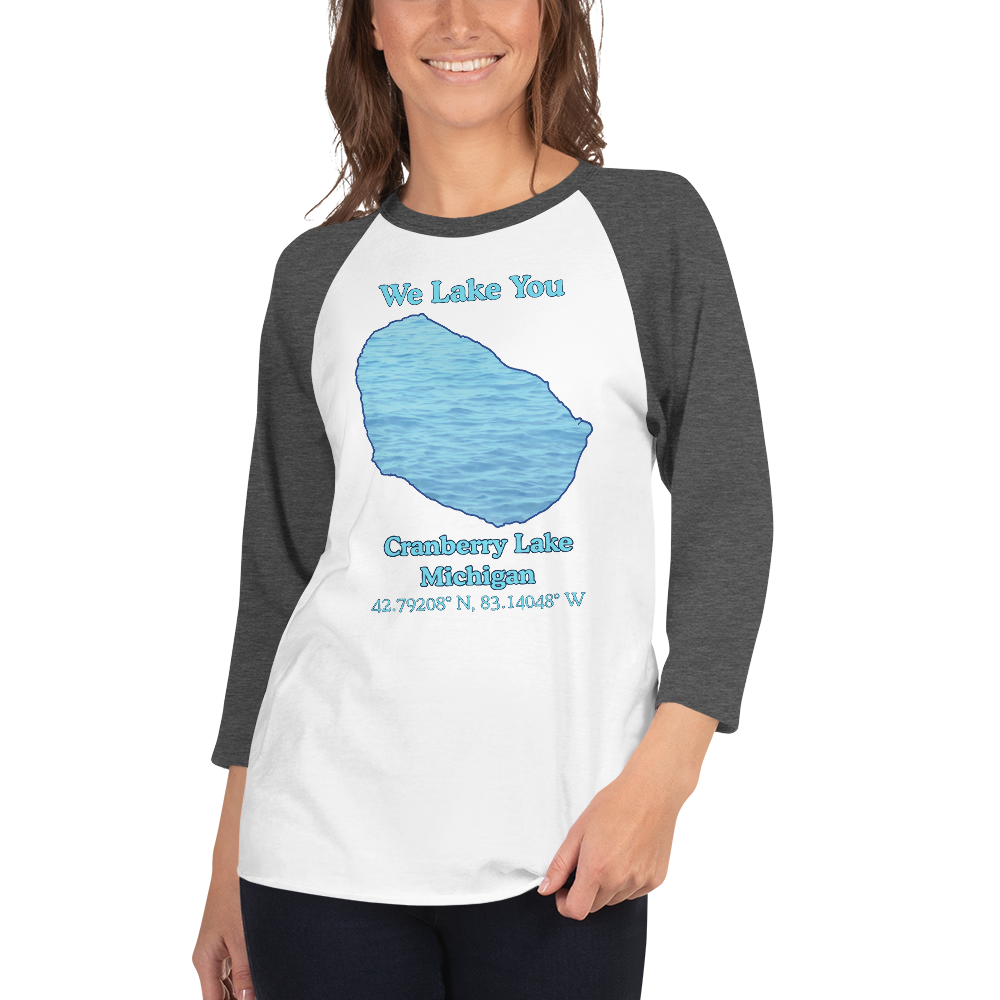 Cranberry Lake Raglan 3/4 Sleeve Unisex T-shirt